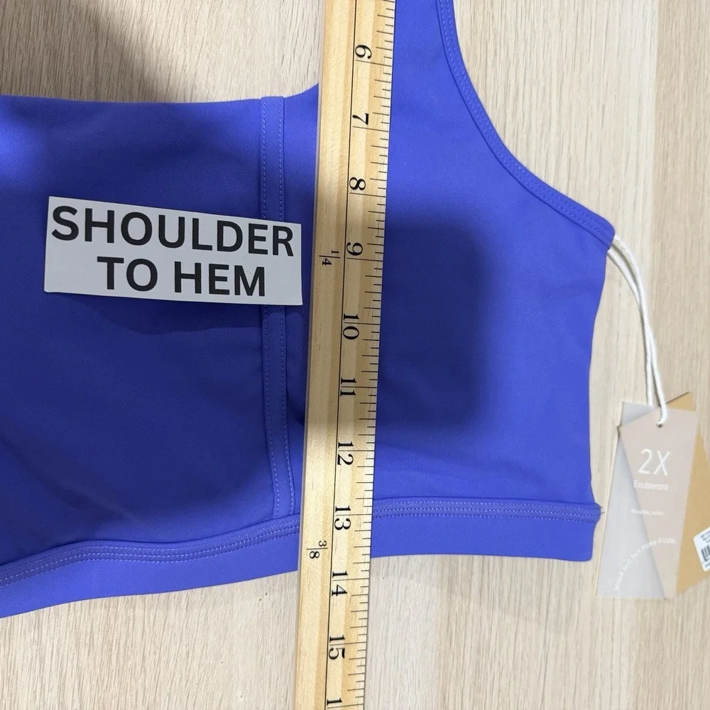 POPFLEX NWT Corset Bra Women's Size 2X Blue Iris Sports Active Athletic